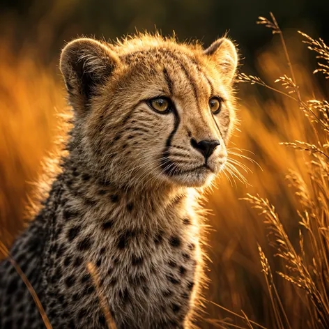 Young cheetah hunting porcupine