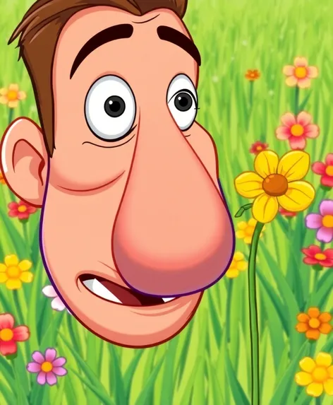 man smelling flower big