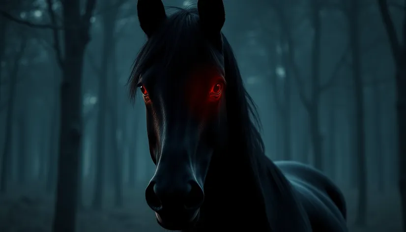 black horse with red