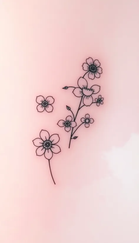 outline flower tattoo drawings