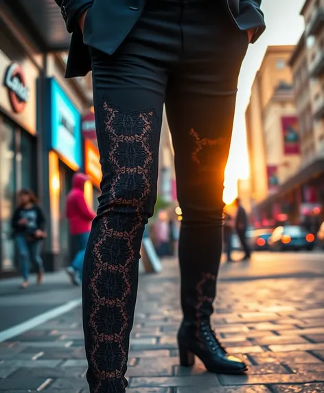 black lace pants