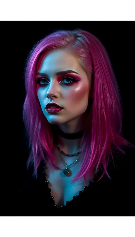 goth pink hair