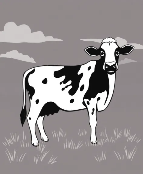 cow clipart black and