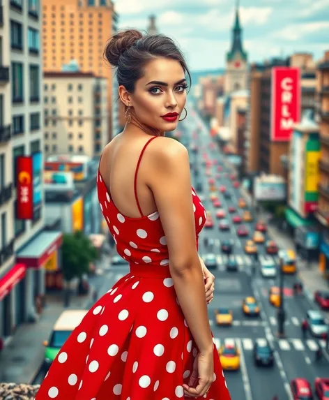 red polka dot dress