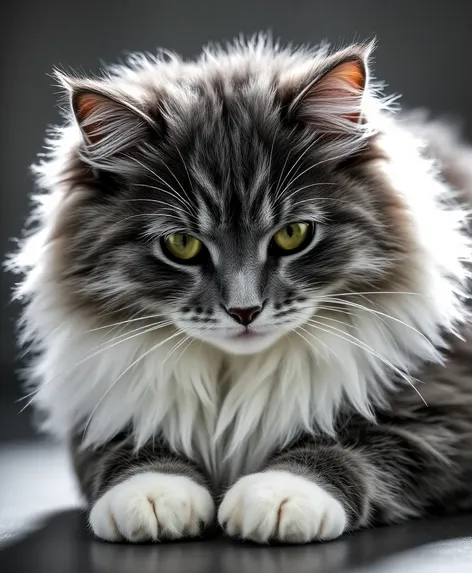 gray and white fluffy