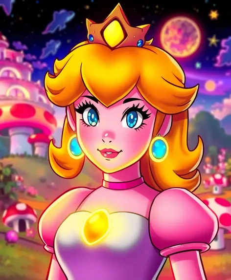 mario princess peach glow-in-the-dark