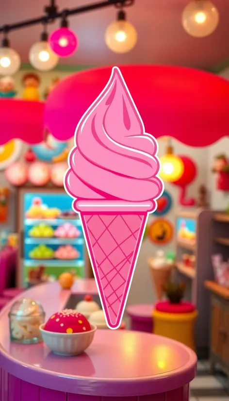 pink anime ice cream