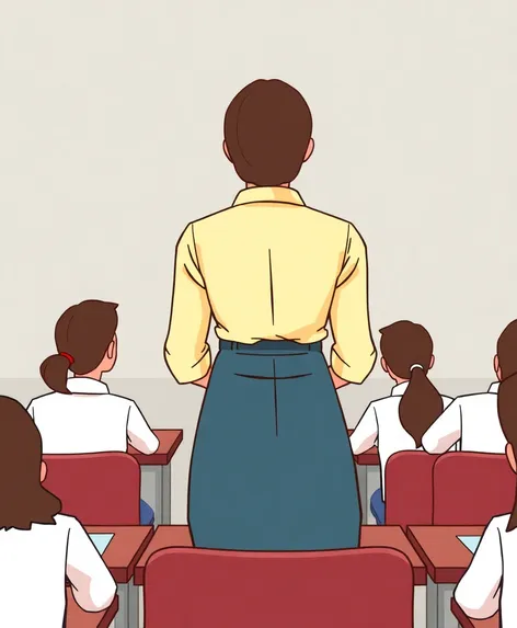 teacher with their back