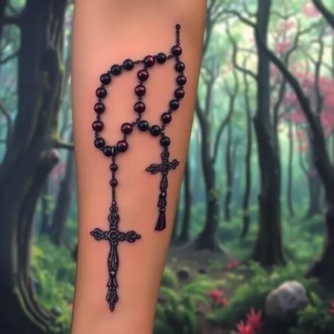 rosary tattoo on arm