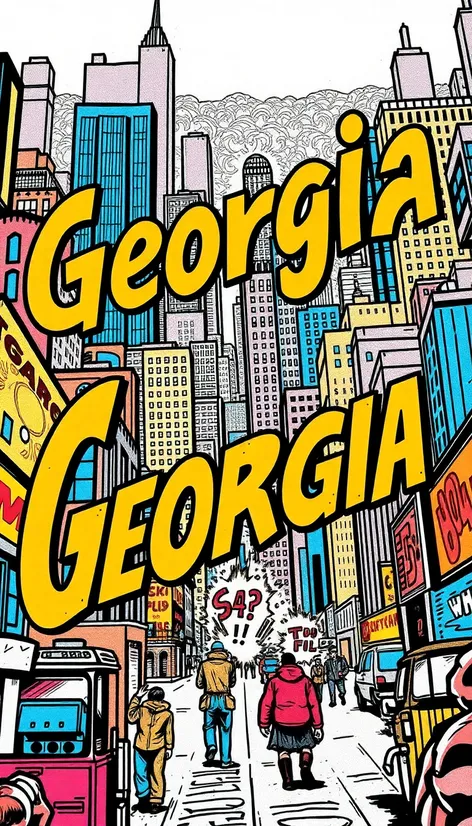 georgia lettering comic scene