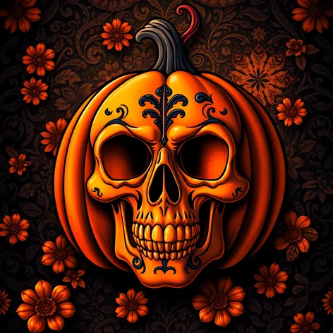 skull pumpkin