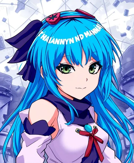 blue hair anime girl