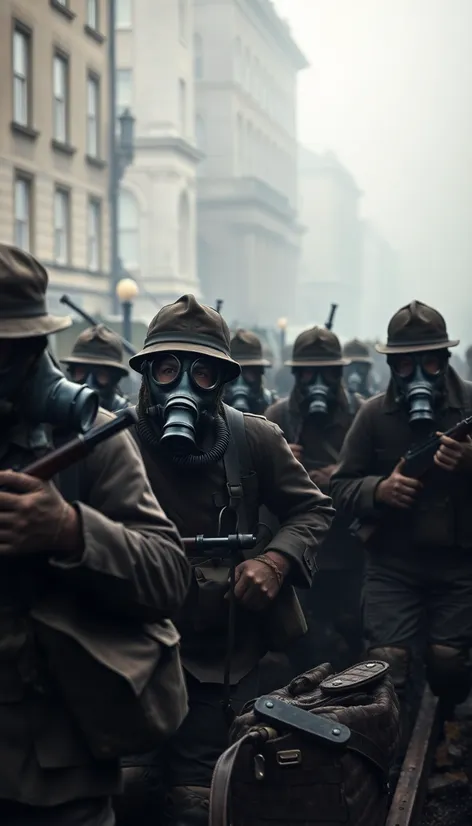 british soldiers with gas