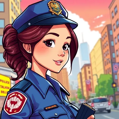 female police officer cartoon