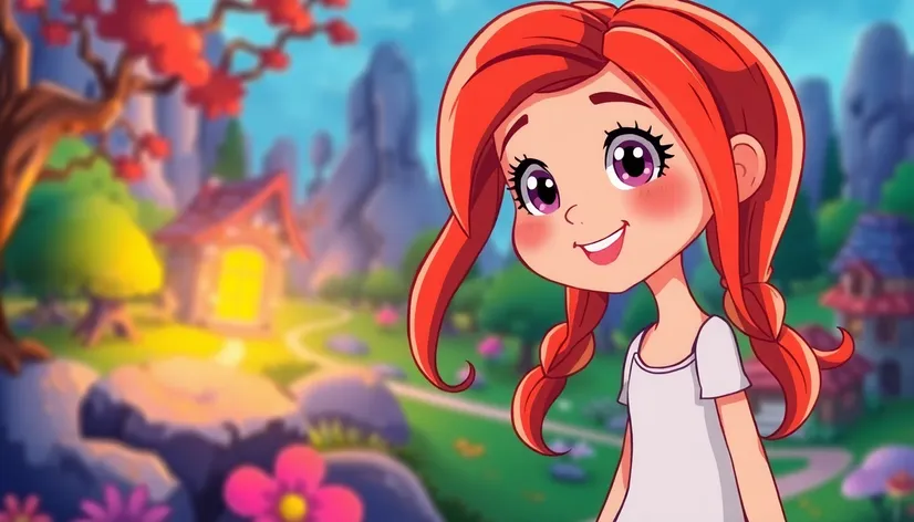 red hair cartoon girl