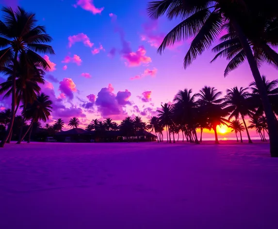 hawaii sunset purple beach