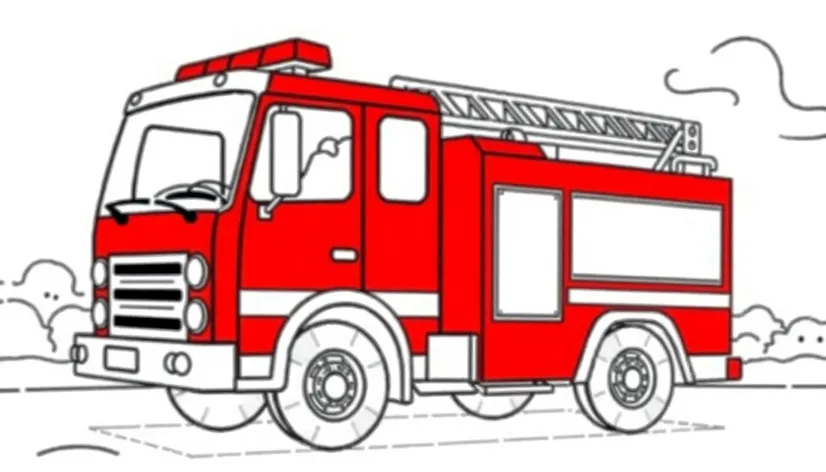 coloring sheet fire truck