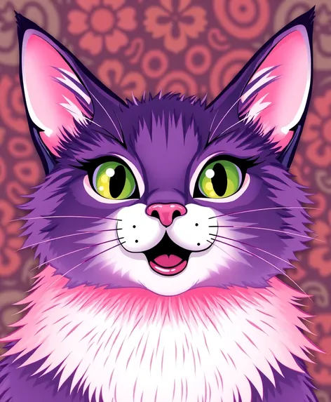 purple and pink cat