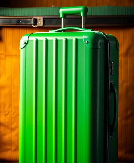 green luggage png