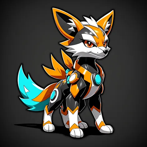 mechanical cyber fox, grey