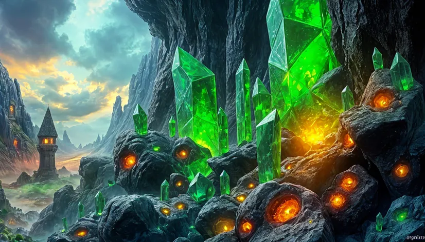 green crystals