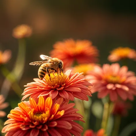 honey bee on flowers