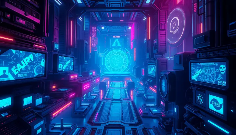 cyberpunk gaming room