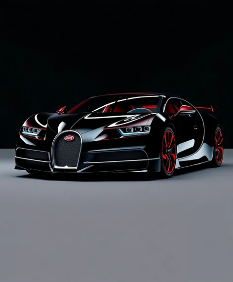 bugatti black red