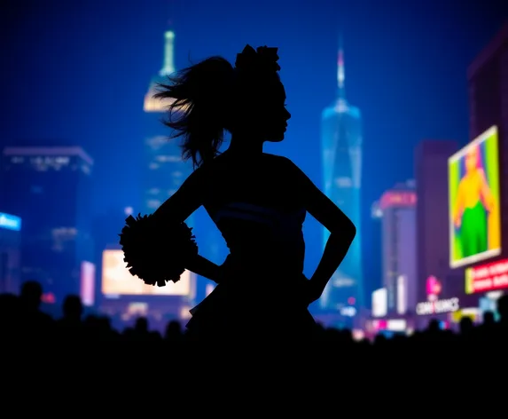 silhouette of a cheerleader