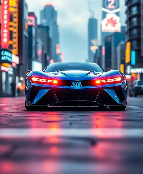 blue futuristic car