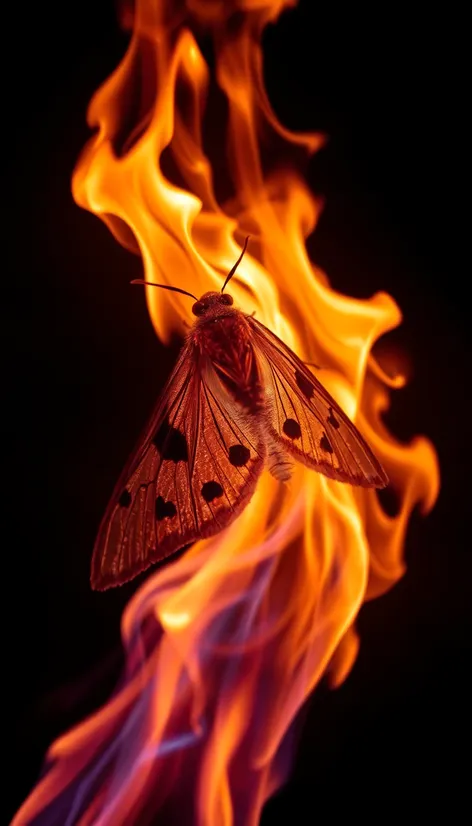 moth burns up fire