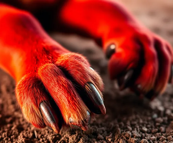 dog paws red