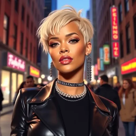 rihanna short blonde hair