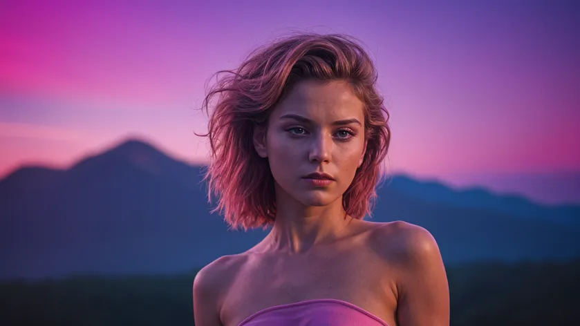 beautiful woman synthwave