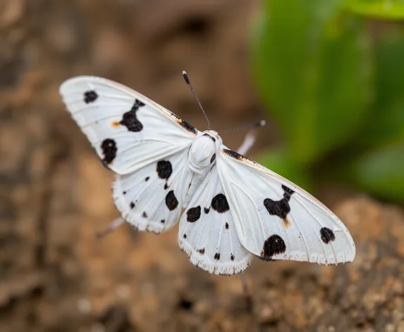 white moth with black