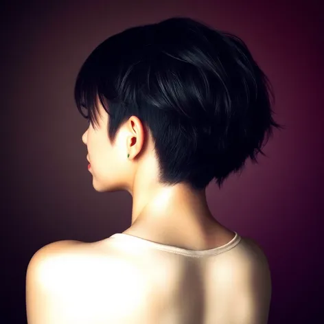 short hair in back