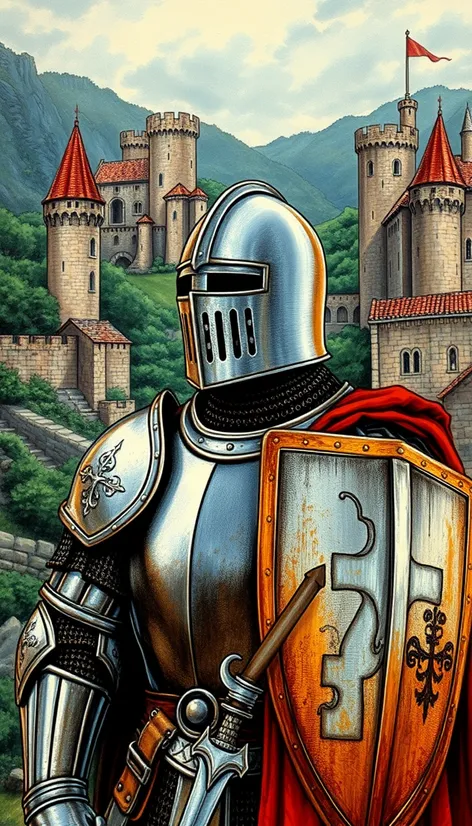 1200s knight historical illustration