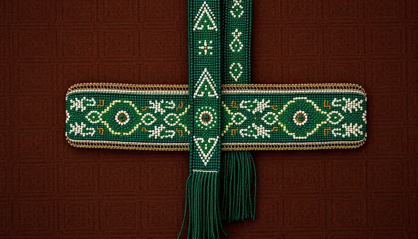 dark green beadwork long