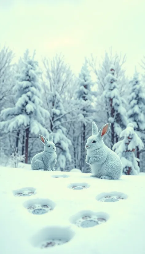 bunny snow prints