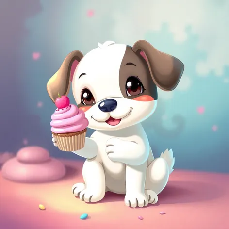 color in puppy cupcake