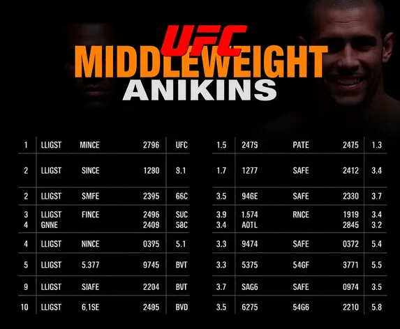 middleweight ufc rankings