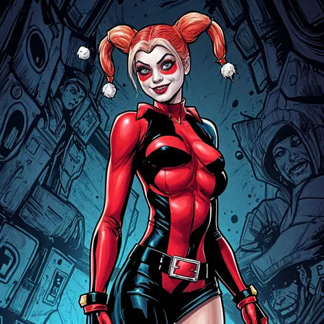 harley quinn red and