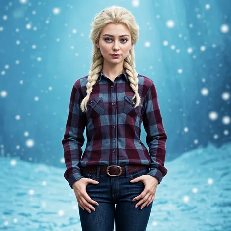 Queen Elsa wearing plaid