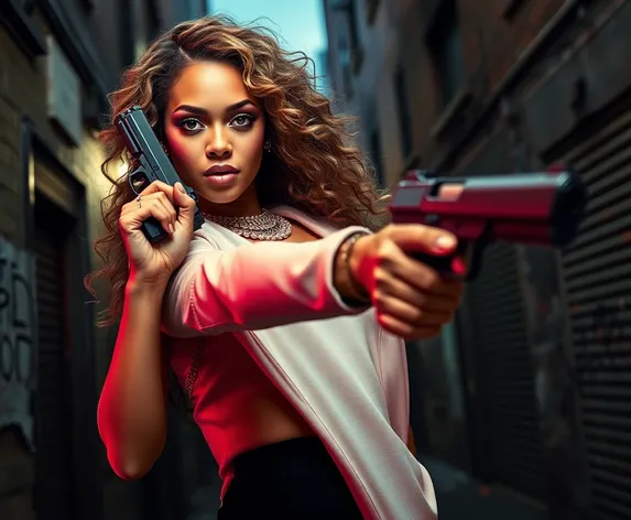 beyonce with a gun