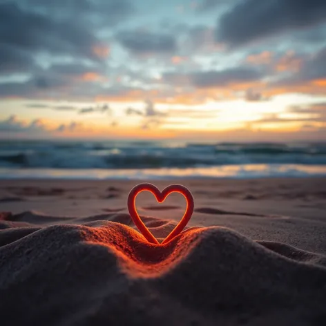 heart on sand beach