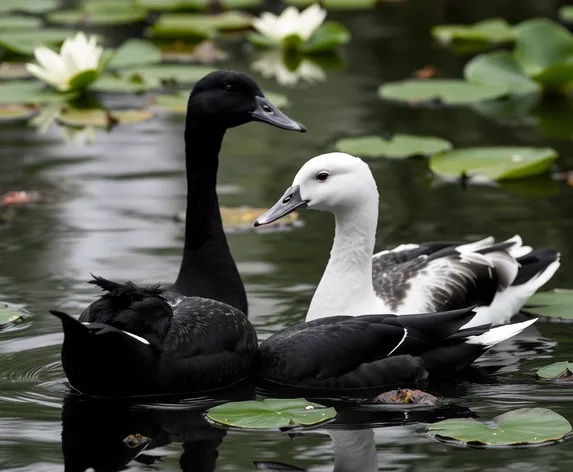 black and white ducks