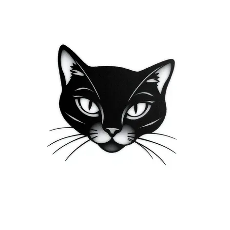 black cat tattoo minimalist