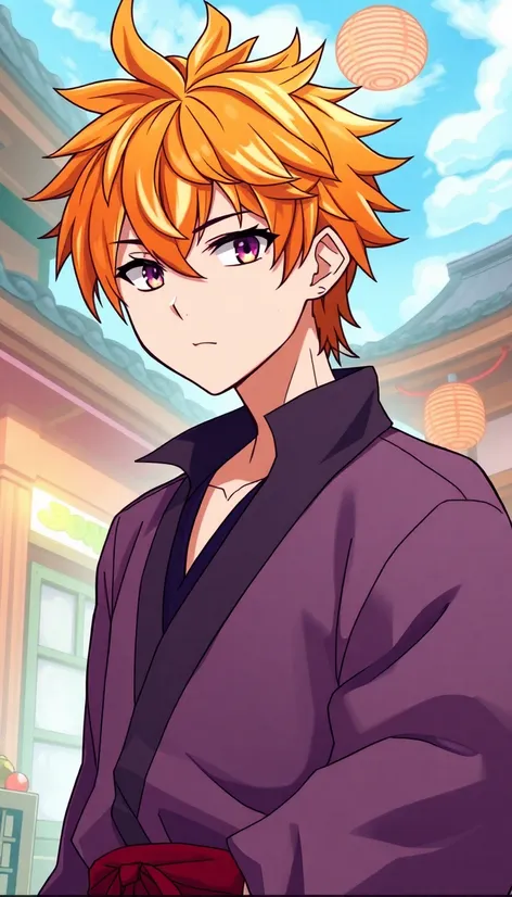 orange hair anime guy