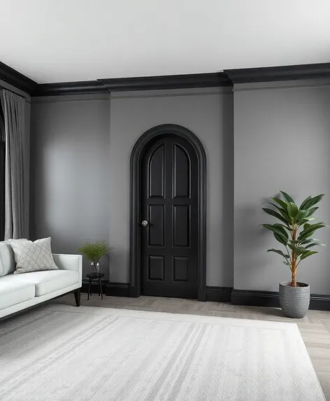 grey walls black trim