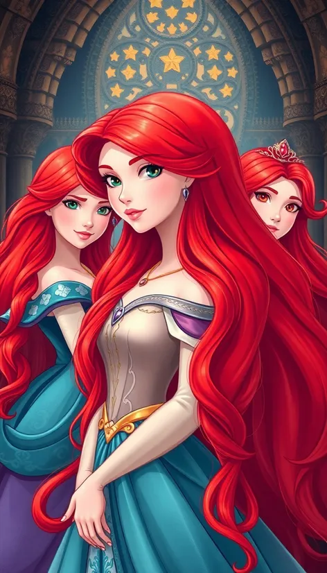 disney princesses with red